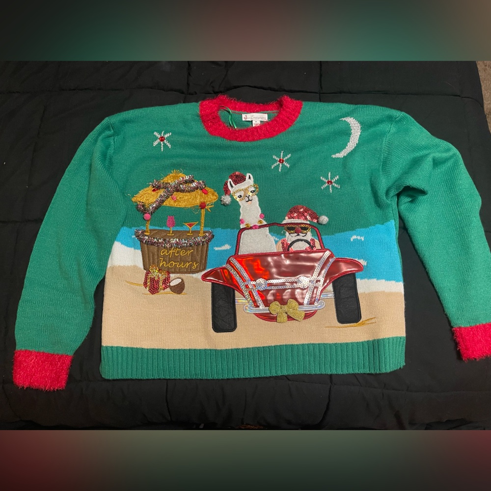 Jolly Sweaters Brand Cropped Christmas Sweater, Size M